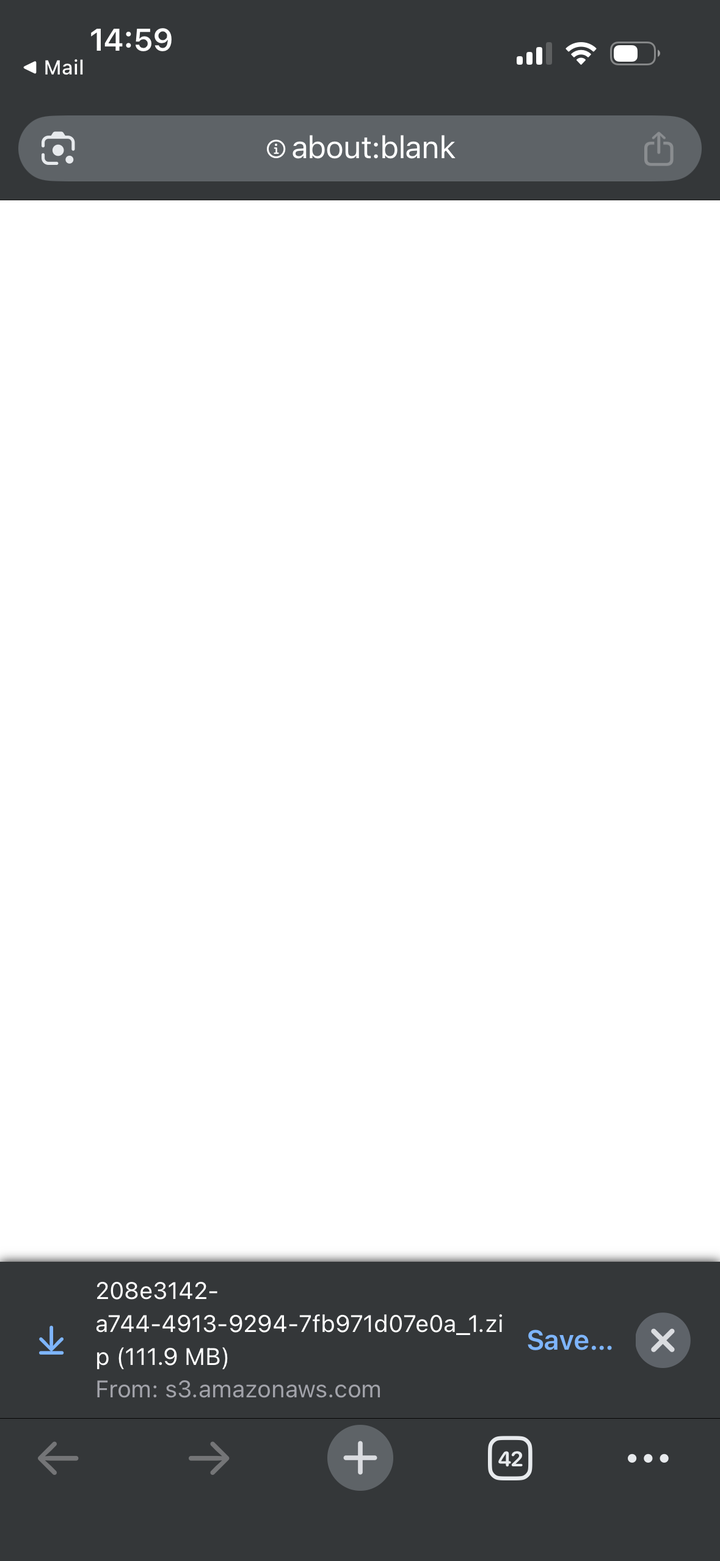 Browser download bar for the Garmin ZIP